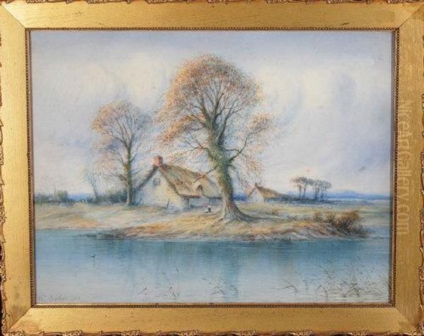 Thatched Cottages By A River - view 1