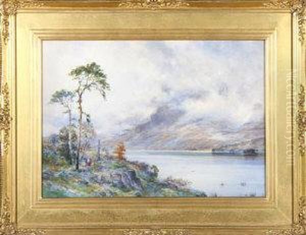 A Lakeland Scene With Mist On The Hills In The Distance - view 1