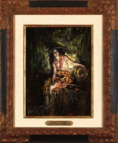 Portrait Of A Hula Girl Holding A Vase - view 1