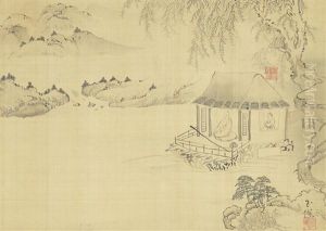 Distant View From A Riverside Pavilion by Tokuyama Gyokuran