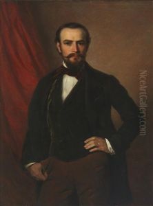 Three-quarter Length Portrait Of A Gentleman  (albert Forstinger?) by Alajos Gyoergyi-Giergl