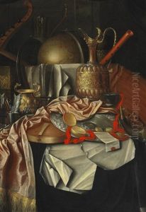 Still Life With Musical And Scientific Instruments by Cornelis Norbertus Gysbrechts