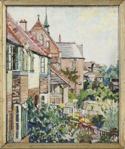 Mill Cottage And Catholic Church, Hythe by Arthur Baker-Clack