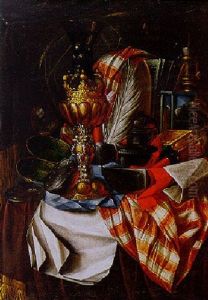 Still Life With Chalice, Quill, And Ink Pot