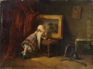 Fillette Dans L'atelier Du Peintre by Joseph Gyselinckx