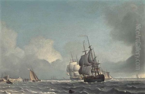 Dutch Men-o'war Running Inshore In A Strengthening Breeze Off The Low Countries - view 1