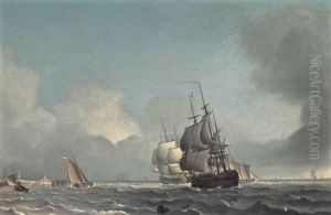 Dutch Men-o'war Running Inshore In A Strengthening Breeze Off The Low Countries