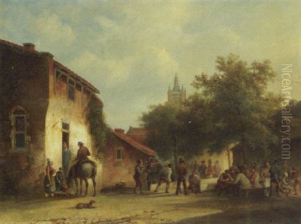 Village Square With Figures - view 1