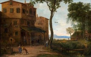 Paysans A L'exterieur D'une Auberge by Peter Gysels
