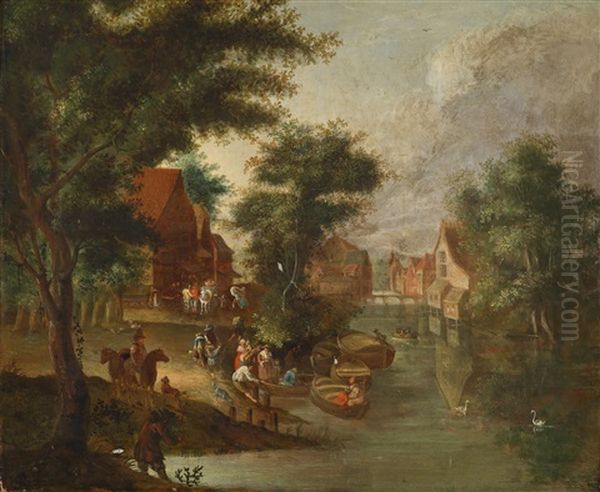 Eine Gesellschaft In Einem Am Ufer Eines Kanals Gelegenen Dorf - view 1