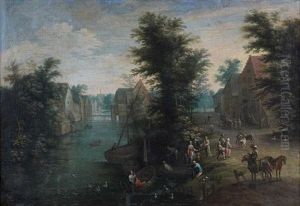 Scene Galante Pres D'une Auberge by Peter Gysels