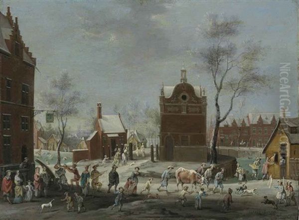 A Winter Carnival In A Small Flemish Town - view 1