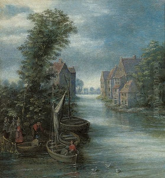 A River Landscape With Figures - view 1