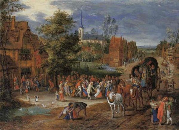 A Village Kermesse With A Horse-drawn Cart In The Foreground - view 1