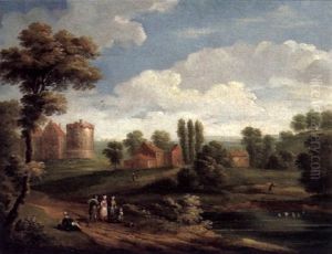 Bewaldete Landschaft Mit Figuren by Peter Gysels
