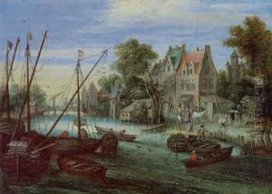 Dorf Am Flus by Peter Gysels