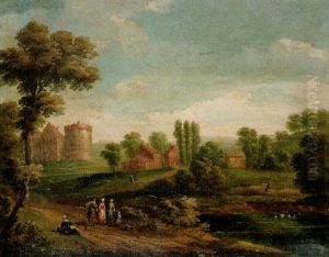Travellers On A Path, A Village Beyond Travellers On A Path, A Village Beyond