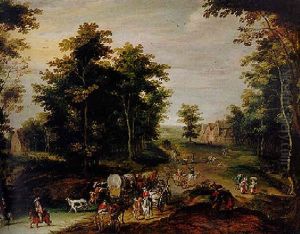Paysage Anime De Voyageurs by Peter Gysels