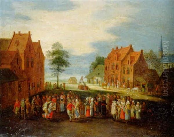 Peasant Merrymaking On A Village Street - view 1