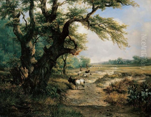 Hollandische Landschaft Mit Ziegenherde - view 1