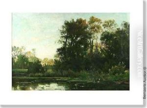 Woodedlandscape With Ducks On The Water by Alexander Hieronymus Jun Bakhuyzen