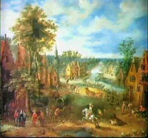 Dorf An Einem Fluss