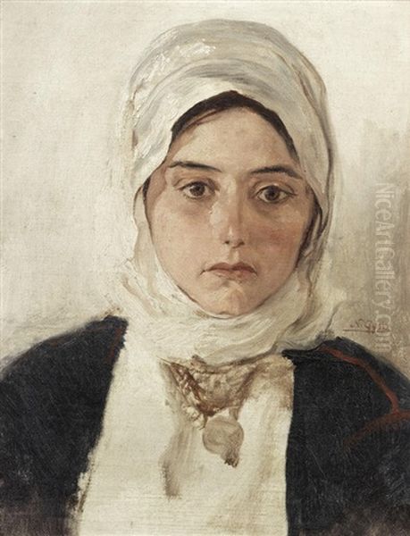 Young Girl With Headscarf - view 1
