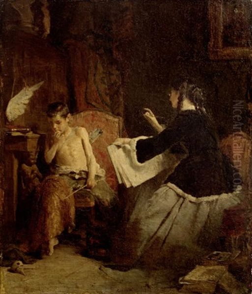 Eros And The Painter by Nikolaus Gysis