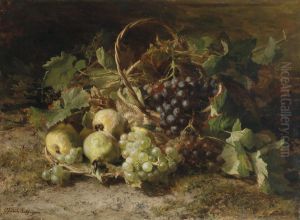 Decorativestill Life With Grapes And Pears by Geraldine Jacoba Van De Sande Bakhuyzen