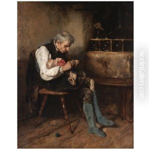 Grandfather And Grandson by Nikolaus Gysis