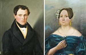Hazaspar Portreja (pair) by Karoly Gyurkovics
