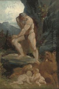 Faustulus Happening Upon Romulus And Remus Suckling On A She-wolf by Nikolaus Gyzis