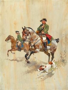 Setting Off For The Hunt by Hans (Johann) Haag