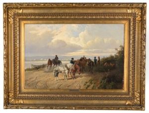 Rast Der Treidelpferde by Hans (Johann) Haag