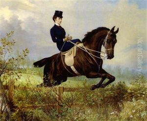 Kaiserin Elisabeth Von Osterreich Zu Pferd by Hans (Johann) Haag