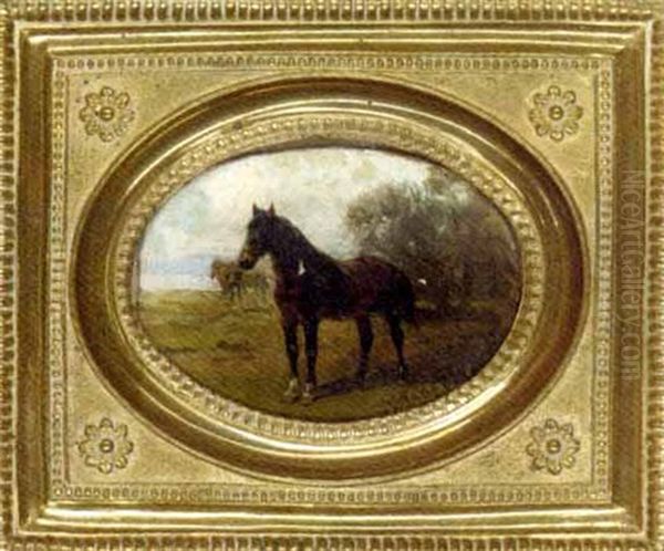 A Dark Brown Hunter In A Landscape - view 1
