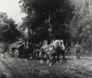 Der Holztransport by Hans (Johann) Haag