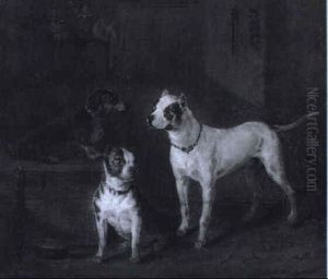 Drei Hunde by Hans (Johann) Haag