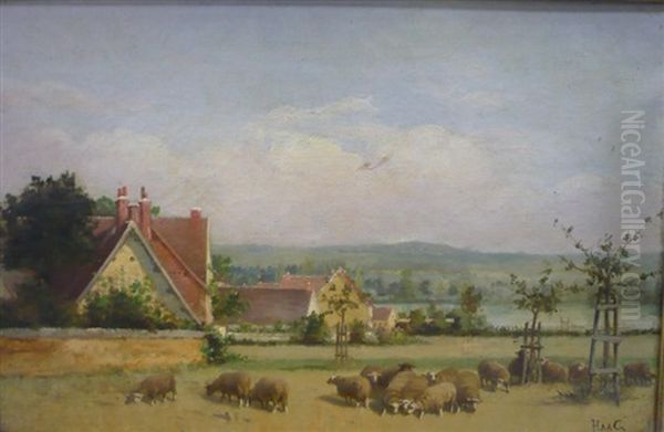Paysage Aux Vaches Et Paysage Aux Moutons (pair) - view 1