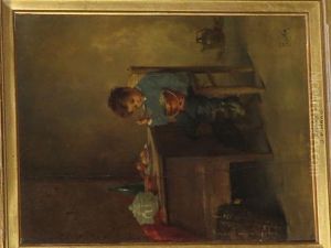Boy Eating From Copper Pan