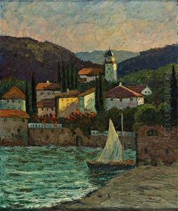Blick Auf Das Malerische Stadtchen Am Comer See by Robert Haag