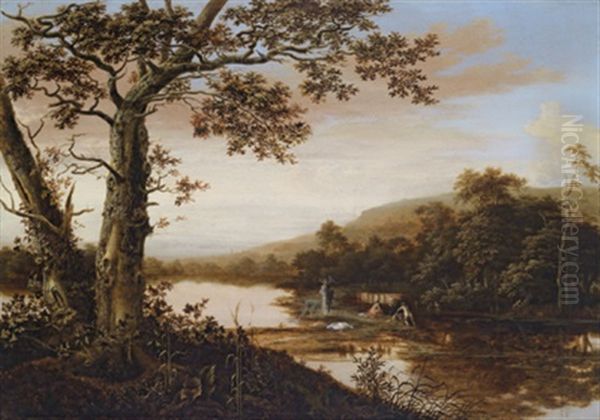 Flusslandschaft Mit Badenden - view 1