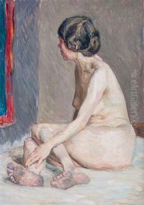 Sitzender Weiblicher Akt by August Haake