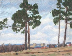 Landschaft Mit Kiefern by August Haake