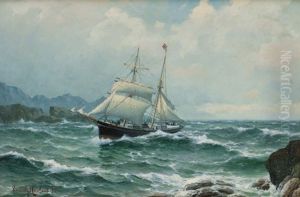 Seilskute I Opprort Sjo Mellom Klipper 1893