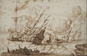 Combat Naval by Ludolf Backhuysen
