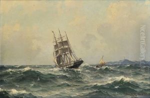 Sailing Boat And Pilot Boat by Lauritz Haaland