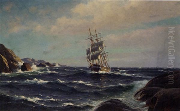 Near The Coast In Rough Seas - view 1