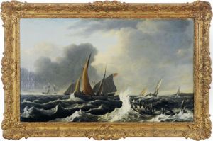 Ships In Rough Seas by Ludolf Bakhuyzen