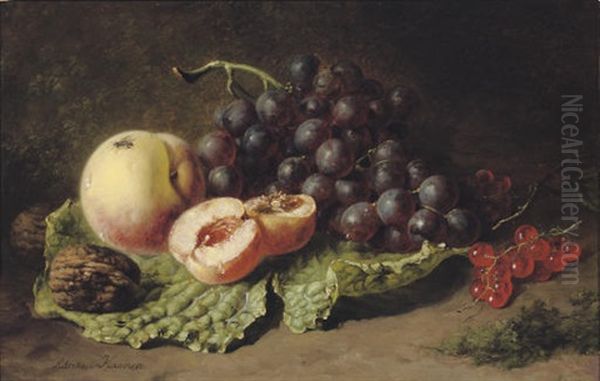 Walnuts, Peaches, Grapes And Blackberries - view 1